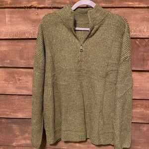 Olive Green Women’s Quarter Zip Sweater